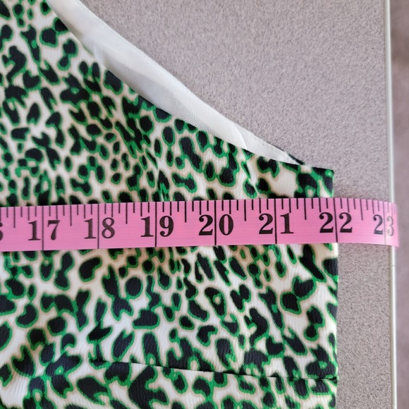 Bar III Green Animal Print Tank Top Sleeveless Casual Blouse 1X - Picture 3 of 5